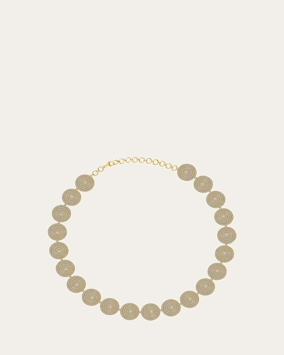 18K Yellow Gold Universum Pave Tennis Necklace with Diamonds